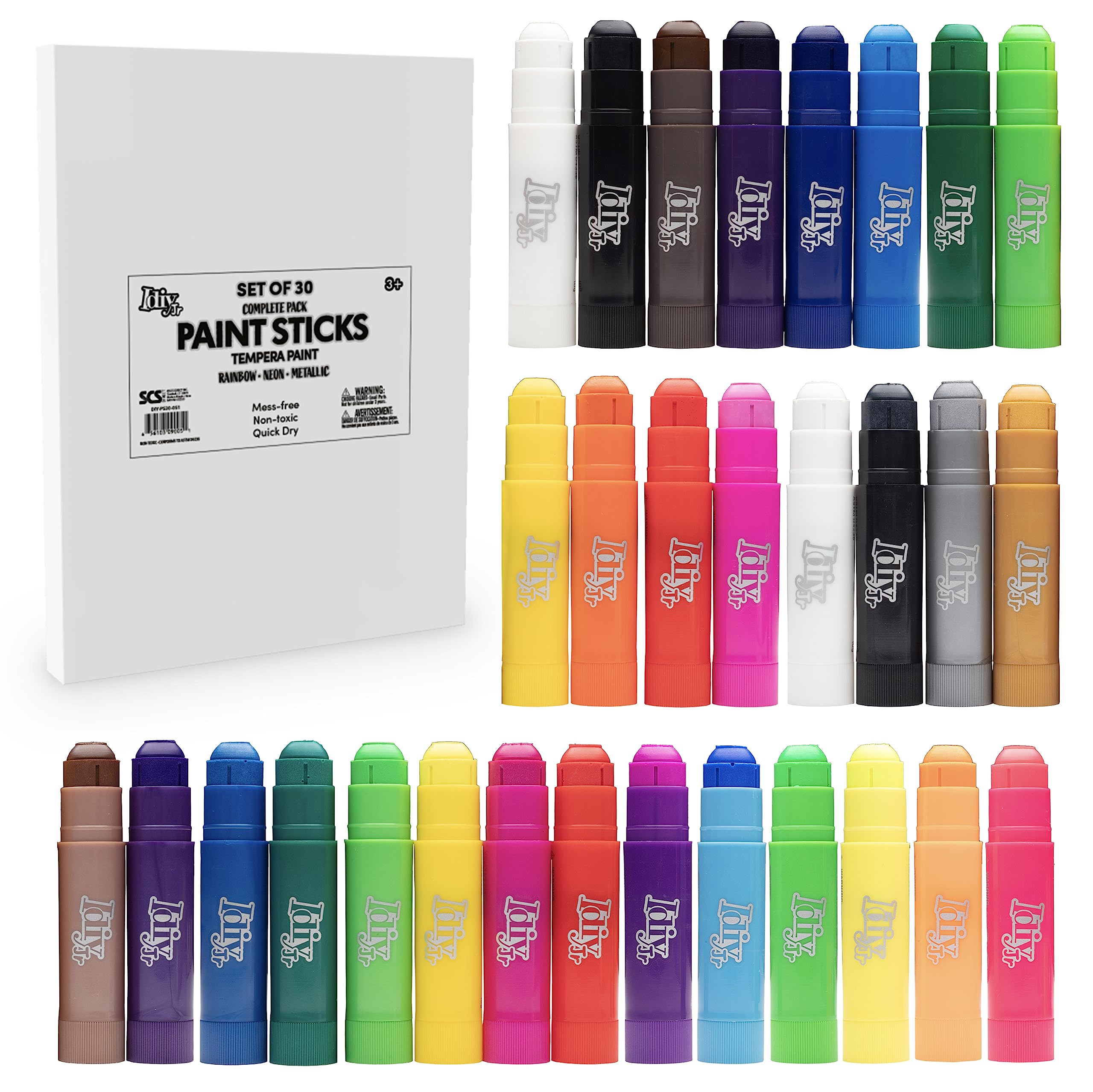 Amazon.com: Idiy Solid Tempera Paint Sticks 30 Color Set- Includes